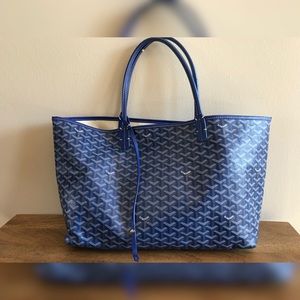 Goyard Bleu St Louis PM Chevron Tote Bag